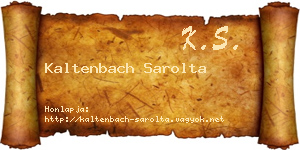 Kaltenbach Sarolta névjegykártya
