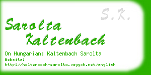 sarolta kaltenbach business card